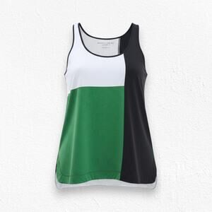 Derek Lam 10C Athleta Black Green Colorblock Performance Tank Size Small